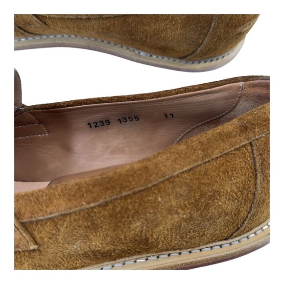 B&W Men’s Suede Penny Loafers Vibram Morflex Sole Size 11 Cognac Brown - Picture 5 of 14